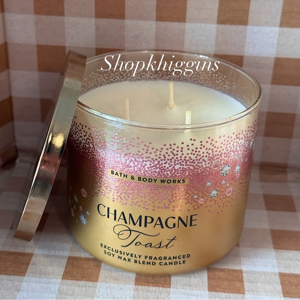 NEW B&BW Champagne Toast 3 wick soy wax blend candle